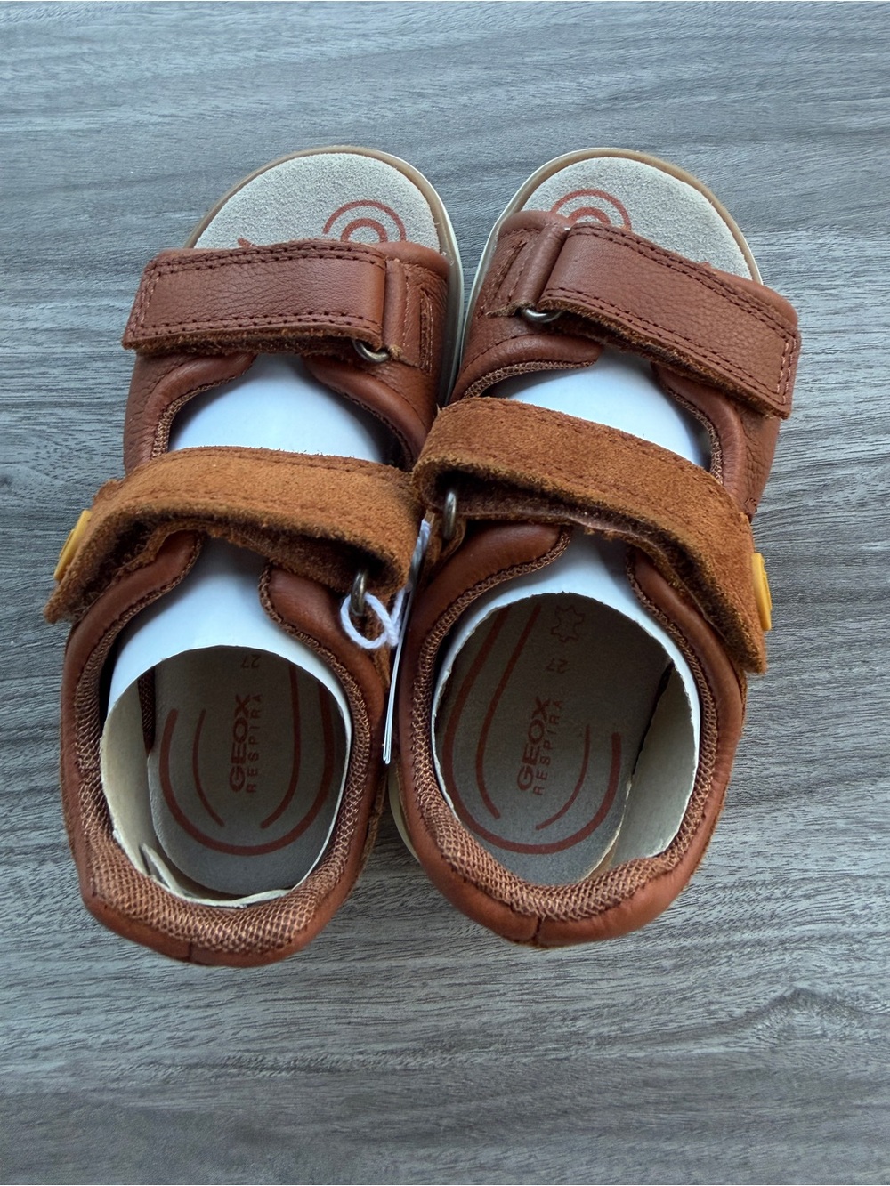 Geox Respira Toddler Boys Maratea Brown Leather Suede Sandals Size 27/US 10